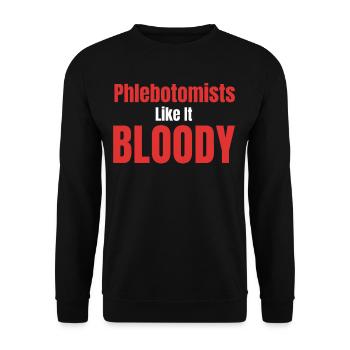 Phlebotomist Like It Bloody Clinical Hematom - Unisex Sweatshirt - black - Front - Alina (178cm) & Michal (187cm)