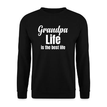 Grandpa Life Is The Best Life Sarcastic - Unisex Sweatshirt - black - Front - Alina (178cm) & Michal (187cm)