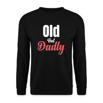 Old, but fatherly, funny grandpa humor, - Unisex Sweatshirt - black - Front - Alina (178cm) & Michal (187cm)