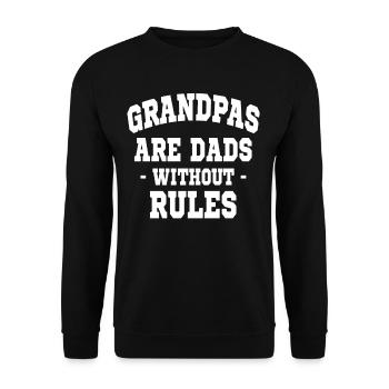 "Grandfathers are fathers without rules", sarcastic - Unisex Sweatshirt - black - Front - Alina (178cm) & Michal (187cm)