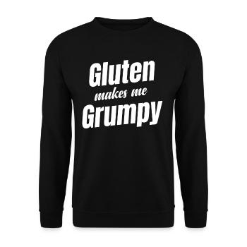 Gluten makes me grumpy, cereals, celiac disease, - Unisex Sweatshirt - black - Front - Alina (178cm) & Michal (187cm)