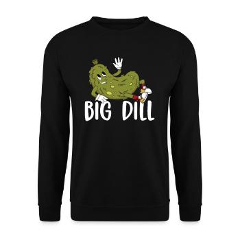 Big Dill Pickle Puns Fermented Canned Veggie - Unisex Pullover - Schwarz - Vorne - Alina (178cm) & Michal (187cm)