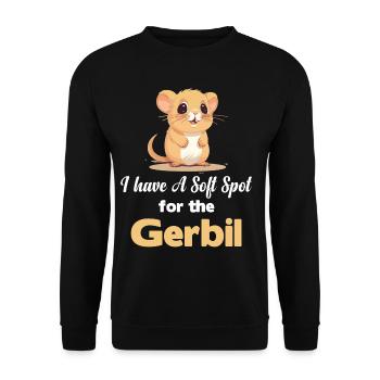 I have a weakness for the gerbil - Unisex Sweatshirt - black - Front - Alina (178cm) & Michal (187cm)