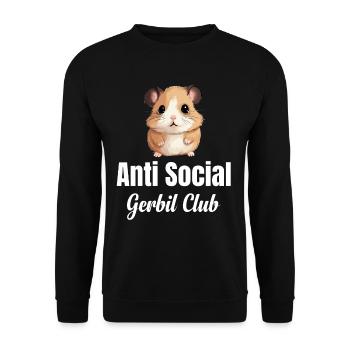 Club antisocial gerbille Ratón écureuil hamster - Sweat-shirt Unisexe - noir - Devant - Alina (178cm) & Michal (187cm)