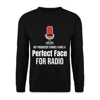Mein Produzent Meint, Ich Hätte Das Perfekte - Unisex Pullover - Schwarz - Vorne - Alina (178cm) & Michal (187cm)