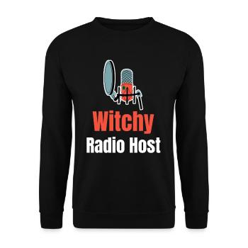 Hexenhafter Radiomoderator, Lustiger - Unisex Pullover - Schwarz - Vorne - Alina (178cm) & Michal (187cm)