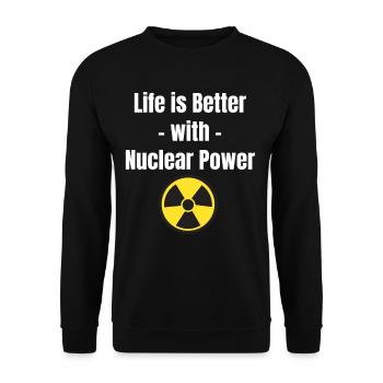 Mit Atomkraft Ist Das Leben Besser. Gefahren - Unisex Pullover - Schwarz - Vorne - Alina (178cm) & Michal (187cm)