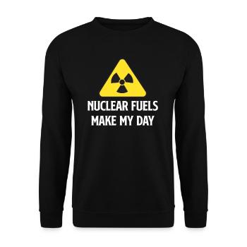 Kernbrennstoffe Machen Meinen Tag Lustig - Unisex Pullover - Schwarz - Vorne - Alina (178cm) & Michal (187cm)