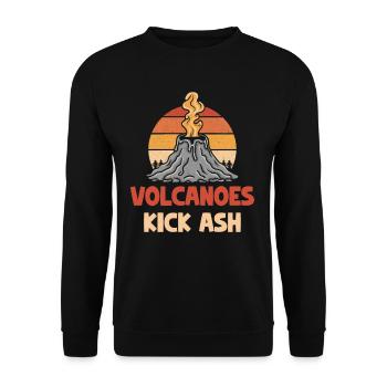 Volcanoes throw ash at volcanologist - Unisex Sweatshirt - black - Front - Alina (178cm) & Michal (187cm)