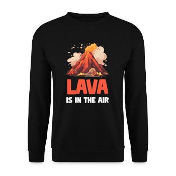 Lava is in the air volcanologist - Unisex Sweatshirt - black - Front - Alina (178cm) & Michal (187cm)