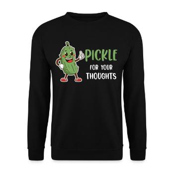 Pickle For Your Thoughts Fermentierter - Unisex Pullover - Schwarz - Vorne - Alina (178cm) & Michal (187cm)