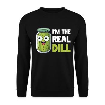 I'm The Real Dill Pickle Fermented Canned Veggie - Unisex Sweatshirt - black - Front - Alina (178cm) & Michal (187cm)