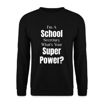 Ich Bin Schulsekretärin. Was Sind Deine - Unisex Pullover - Schwarz - Vorne - Alina (178cm) & Michal (187cm)