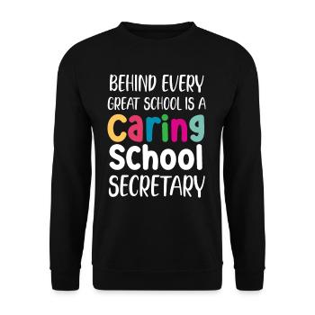 Hinter Jeder Großartigen Schule Steht Ein - Unisex Pullover - Schwarz - Vorne - Alina (178cm) & Michal (187cm)
