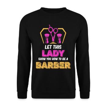 Laissez cette dame vous montrer comment faire un - Sweat-shirt Unisexe - noir - Devant - Alina (178cm) & Michal (187cm)