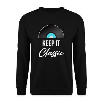 Keep It Classic Vinyl Collector Antique Rustic - Unisex Pullover - Schwarz - Vorne - Alina (178cm) & Michal (187cm)