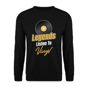 Vinyl Klingt Besser Sammler Antiker Rustikaler - Unisex Pullover - Schwarz - Vorne - Alina (178cm) & Michal (187cm)
