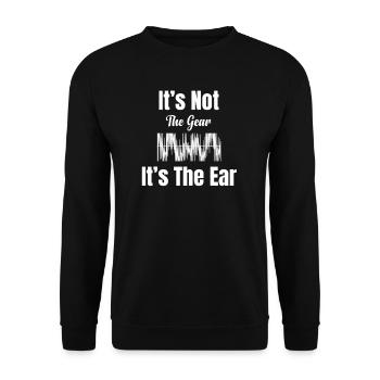 Es Liegt Nicht Am Getriebe, Sondern Am Ohr. Funny - Unisex Pullover - Schwarz - Vorne - Alina (178cm) & Michal (187cm)