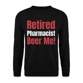 Pensionierter Apotheker Beer Me! Apotheker - Unisex Pullover - Schwarz - Vorne - Alina (178cm) & Michal (187cm)