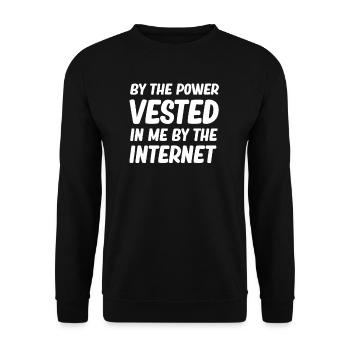 Durch Die Macht, Die Mir Durch Das Internet - Unisex Pullover - Schwarz - Vorne - Alina (178cm) & Michal (187cm)