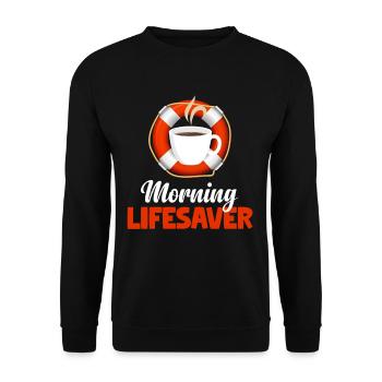 Kein Babysitter Lustige Rettungsschwimmer - Unisex Pullover - Schwarz - Vorne - Alina (178cm) & Michal (187cm)