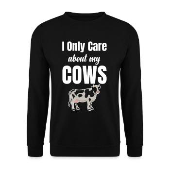 I'm only interested in cows funny farmer - Unisex Sweatshirt - black - Front - Alina (178cm) & Michal (187cm)