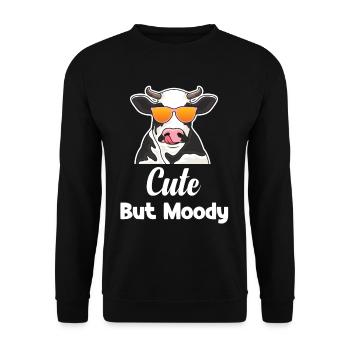 mignon, mais lunatique, drôle, éleveur de vaches, - Sweat-shirt Unisexe - noir - Devant - Alina (178cm) & Michal (187cm)