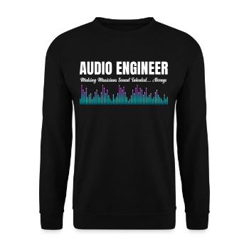 Audio-ingenieur, Der Musiker Seit Jeher - Unisex Pullover - Schwarz - Vorne - Alina (178cm) & Michal (187cm)