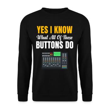 Ja, Ich Weiß, Was Alle Diese Buttins Tun. - Unisex Pullover - Schwarz - Vorne - Alina (178cm) & Michal (187cm)