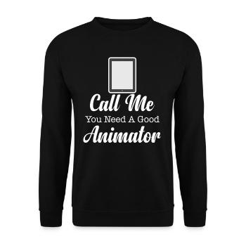Rufen Sie Mich An, Wenn Sie Einen Guten - Unisex Pullover - Schwarz - Vorne - Alina (178cm) & Michal (187cm)