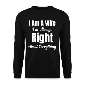 Je suis une épouse, j’ai toujours en tout - Sweat-shirt Unisexe - noir - Devant - Alina (178cm) & Michal (187cm)