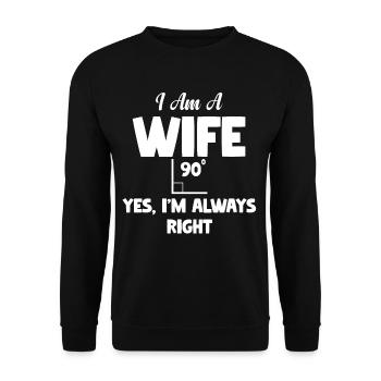 Je suis une épouse, j’ai toujours raison - Sweat-shirt Unisexe - noir - Devant - Alina (178cm) & Michal (187cm)