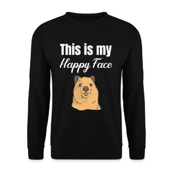 C’est mon visage heureux Quokka Lover Australien - Sweat-shirt Unisexe - noir - Devant - Alina (178cm) & Michal (187cm)
