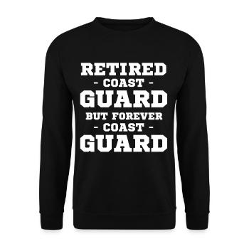Retired Coast Guard, but forever sailor - Unisex Sweatshirt - black - Front - Alina (178cm) & Michal (187cm)