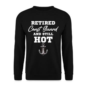Retired Coast Guard and still active - Unisex Sweatshirt - black - Front - Alina (178cm) & Michal (187cm)