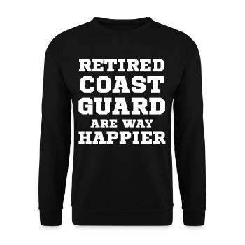 Retired Coast Guards Are Much Happier - Unisex Sweatshirt - black - Front - Alina (178cm) & Michal (187cm)
