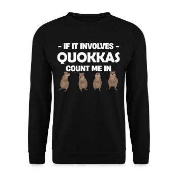 Quand il s’agit de Qoukkas, comptez sur moi - Sweat-shirt Unisexe - noir - Devant - Alina (178cm) & Michal (187cm)