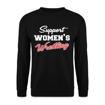Support women's wrestling, martial arts, - Unisex Sweatshirt - black - Front - Alina (178cm) & Michal (187cm)