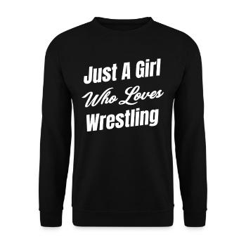 Just A Girl Who Loves Wrestling Martial Arts - Unisex Pullover - Schwarz - Vorne - Alina (178cm) & Michal (187cm)