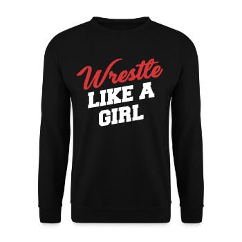 Wrestle Like A Girl Wrestling Kampfsport Karate - Unisex Pullover - Schwarz - Vorne - Alina (178cm) & Michal (187cm)