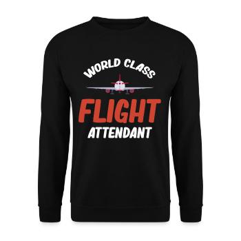 Weltklasse-flugbegleiterin, Flugbegleiterin Für - Unisex Pullover - Schwarz - Vorne - Alina (178cm) & Michal (187cm)