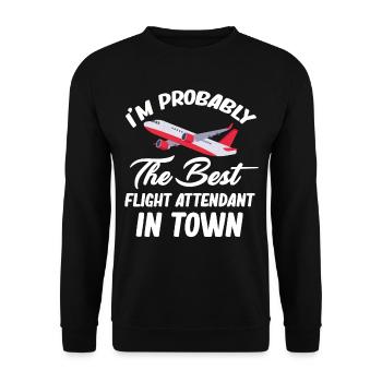 I'm probably the best flight attendant - Unisex Sweatshirt - black - Front - Alina (178cm) & Michal (187cm)