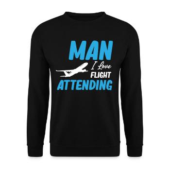 Homme j’aime vol Assister à Voyage en avion - Sweat-shirt Unisexe - noir - Devant - Alina (178cm) & Michal (187cm)