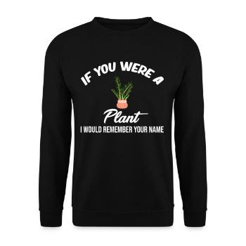 S’il s’agissait d’une plante, je chercherais à - Sweat-shirt Unisexe - noir - Devant - Alina (178cm) & Michal (187cm)
