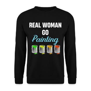 Real Women Paint Painters and Illustrators - Unisex Sweatshirt - black - Front - Alina (178cm) & Michal (187cm)