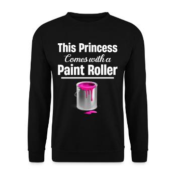 This princess comes with a paint roller. - Unisex Sweatshirt - black - Front - Alina (178cm) & Michal (187cm)