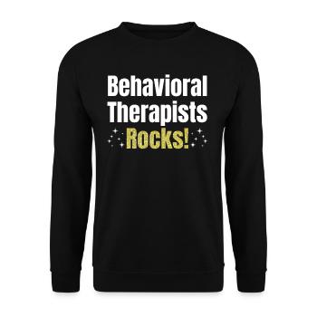 Behavioral therapists rock! - Unisex Sweatshirt - black - Front - Alina (178cm) & Michal (187cm)