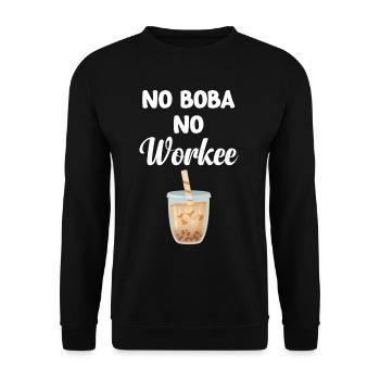 No Boba No Workee Lover Bubble Japan K-pop - Unisex Sweatshirt - black - Front - Alina (178cm) & Michal (187cm)