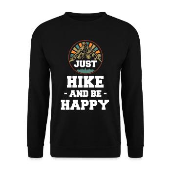 Just hike and be happy - Unisex Sweatshirt - black - Front - Alina (178cm) & Michal (187cm)