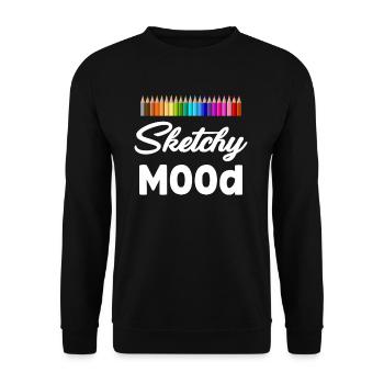 Sketchy Mood Sketch Artist Maler Zeichnen - Unisex Pullover - Schwarz - Vorne - Alina (178cm) & Michal (187cm)